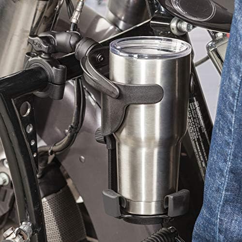 RAM Mounts Motorcycle Level Cup XL Drink Holder with Tough-Claw | Self-leveling holder for bottles and tumblers up to 32 oz