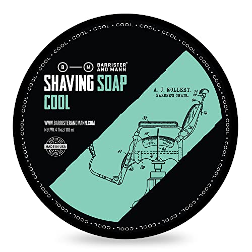 Barrister and Mann Shaving Soap | Luxury Dense, Rich & Creamy Lather Tallow Wet Shave Puck Notes of American Clary Sage, Bergamot, Lavender, Patchouli | Grooming Routine for Men 4 Oz (Cheshire)