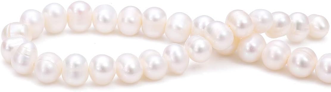 BEADIA Natural Pearl Beads Side Hole 7-8mm Purple Freshwater Cultured Loose Gemstone Beads for DIY Jewelry Making 13.8''/Strand