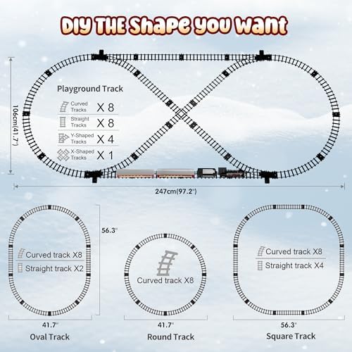 Hot Bee Train Set, Train Toys with Smoke, Lights, Sound and Train Tracks