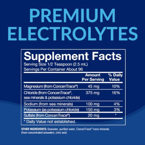 BodyTech Liquid Electrolytes Drops, Unflavored, 8 Fl Oz, 96 Servings | Hydration Concentrate with ConcenTrace Trace Minerals