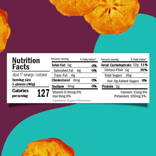 Organic Dried Persimmons from Bella Viva Orchards, 1 Lb. Bag