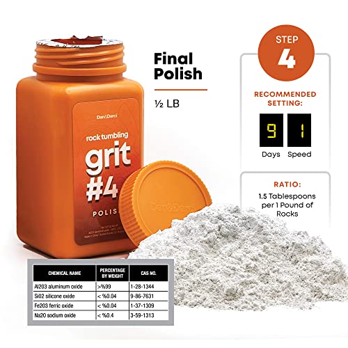 Rock Tumbler Grit Refill Kit - 3.5 Pounds Grits Media + Poly Plastic Pellet