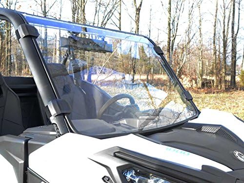 SuperATV Heavy Duty Scratch Resistant Full Windshield for 2018+ Can-Am Maverick Trail 800 / 1000 / 800 DPS / 1000 DPS | 1/4" Thick Polycarbonate