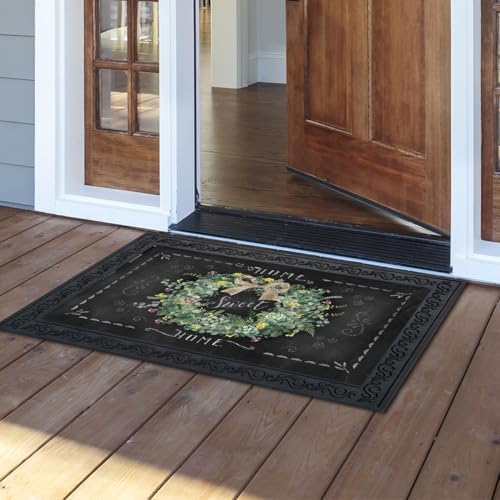Briarwood Lane Doormat 30x18 Indoor Outdoor Farmhouse Wreath Spring for Spring Doormat