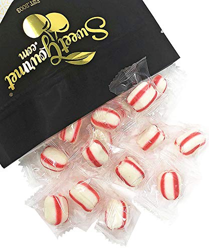 SweetGourmet Peppermint Soft Mint Puffs Clear Wrapped Bulk Candy | 1 Pound