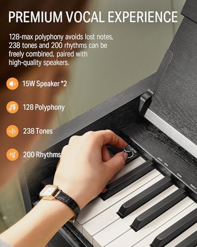Donner DDP-90 Pro Digital Piano 88 Key Weighted Keyboard, Electric Piano Keyboard Full Size with Folding Cover, Three Pedals, Wireless MIDI Audio