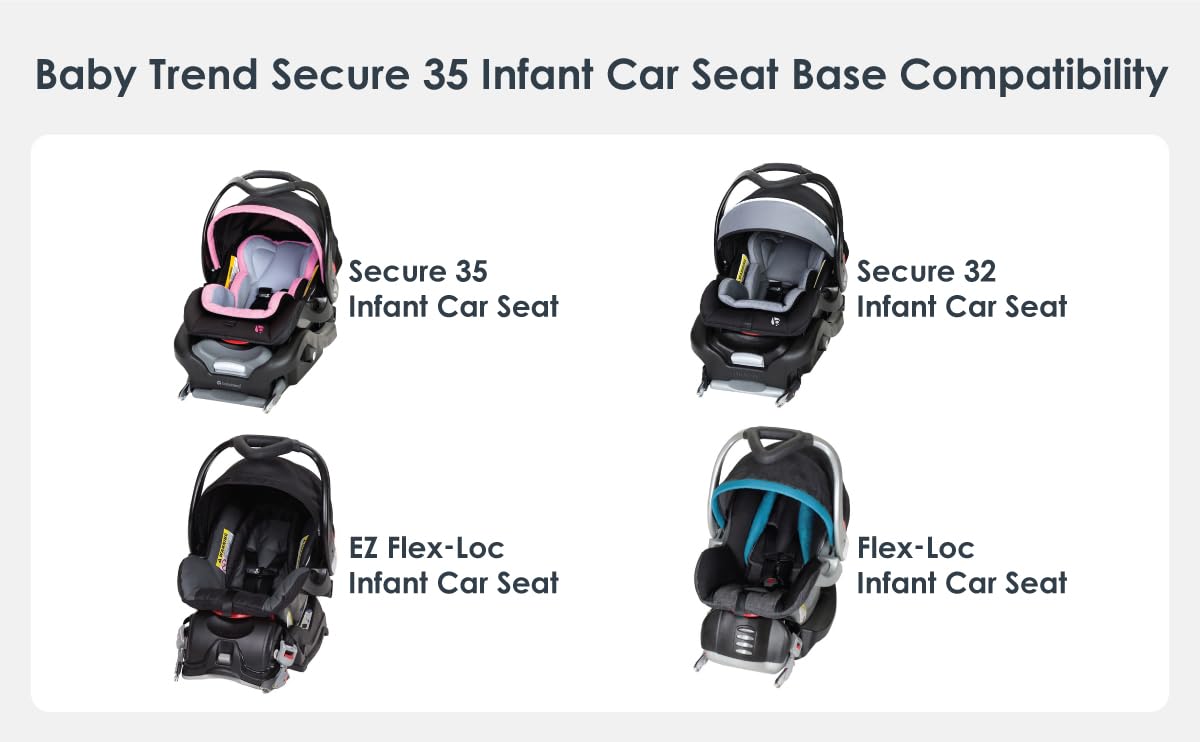 Baby Trend Secure 35 Infant Car Seat Base, Black – Click-in Compatibility, Adjustable Recline, Easy-Level Indicators