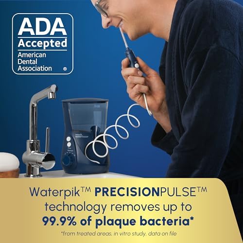 Waterpik Aquarius Countertop Water Flosser with 10 Settings, 7 Tips, White | For Daily Home Gum Health, Dental Braces, Implants, Teeth Cleaning, Multiple Users, ADA Accepted WP-660 Packaging May Vary