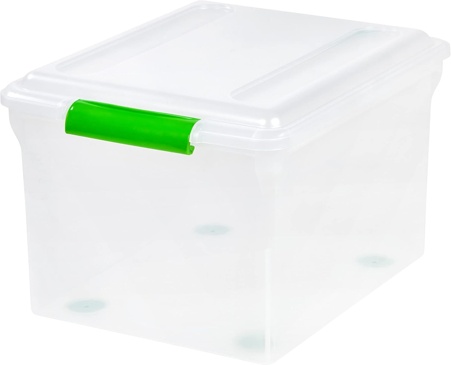 IRIS USA 5-Pack 44 Qt. Letter File Box with Hinged Lid, Clear | Protect important documents, letter and legal files with secure storage for home offices, moving, and long-term organization