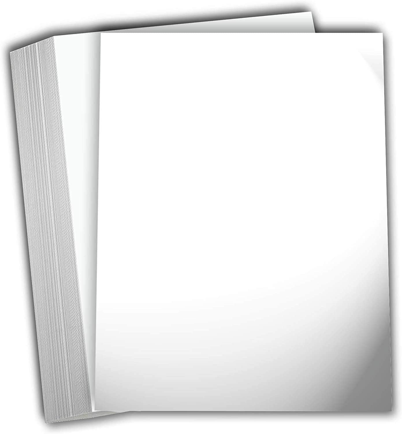 Hamilco White 80lb Cover Heavy 8.5x11 Glossy Cardstock for Photos (50PK)