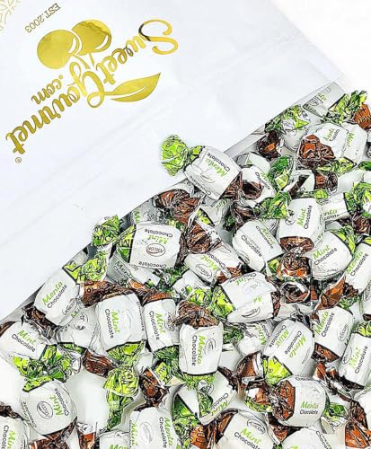 SweetGourmet Premium Chocolate Filled Mints, Arcor Hard Candy, 2 Pound | After-Dinner Treat, ~80 Pieces per Pound, Candy Buffet Ready, Assorted Wrappers, Resealable Bag