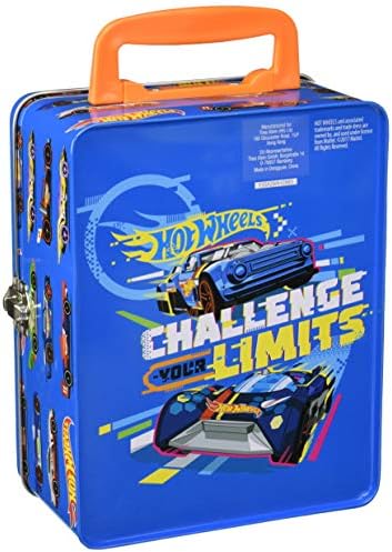 Theo Klein 2883 Hot Wheels Storage Case I Made of Metal I with Storage Compartments for up to 18 Cars I Dimensions: 21 cm x 15.5 cm x 8.5 cm I Toy