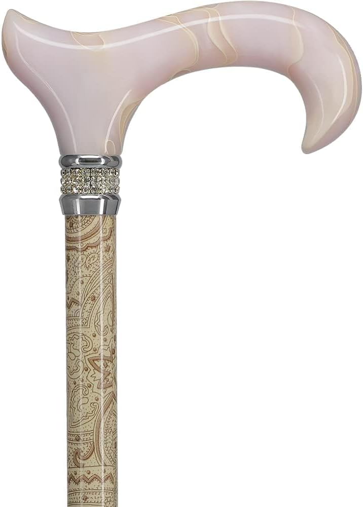 Stylish Walking Sticks – Rhinestone Collar Designer Adjustable Canes Colorful – Best Gift for Men and Women Light Weight Aluminum Shaft & Safe to Walk