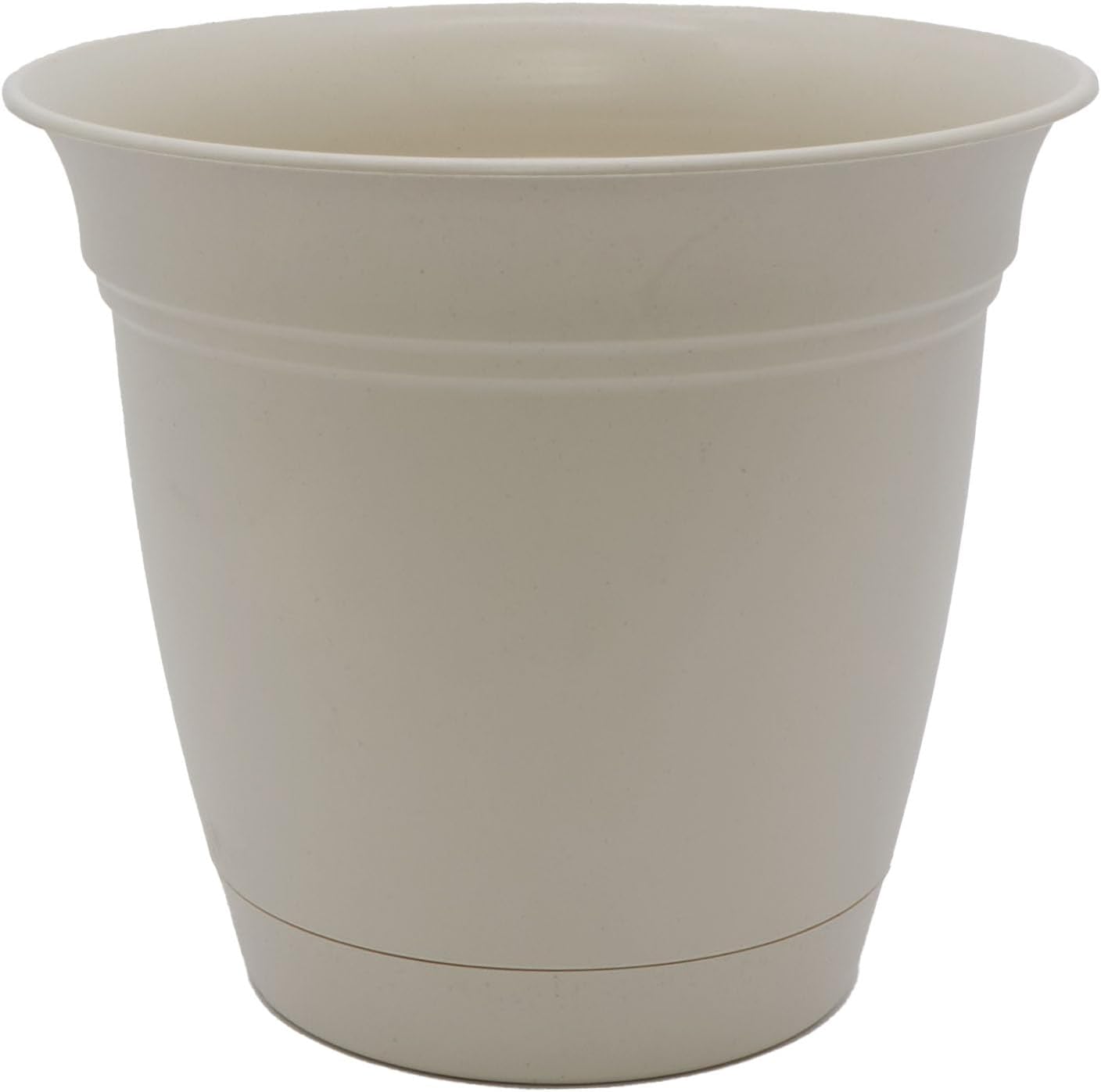 The HC Companies Eclipse Round Planter with Saucer - Outdoor & Indoor Plant Pot with Drainage Holes - Lightweight