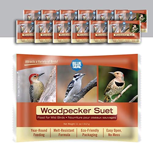 Blue Seal Woodpecker Suet Cake | Suet Cakes for Wild Birds | Melt Resistant | Year-Round Feeding | Food for Wild Birds | Made in The USA | 12 oz