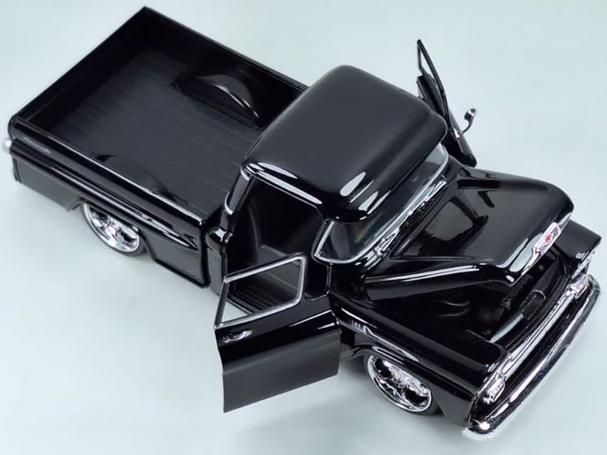 1958 Apache Fleetside Pickup Black Maxx Design American Classics Series 1/24 Diecast Model Car by Motormax 79311MXBK