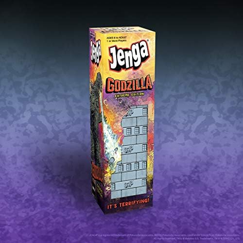 Jenga: Godzilla Extreme Edition | Based on Classic Monster Movie Franchise Godzilla | Collectible Jenga Game | Unique Gameplay Featuring Movable