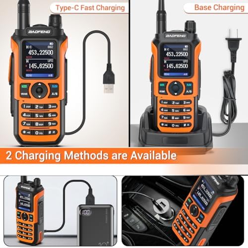 2 Pack BaoFeng UV-21R (Upgrade of UV-5R) Ham Radio Handheld Long Range Walkie Talkies UHF VHF Dual Band 2-Way Radio Full Kit with Type-C Cable