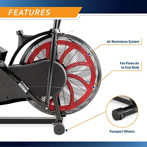 Marcy Air-Resistance Exercise Fan Bike With Dual Action Handlebars