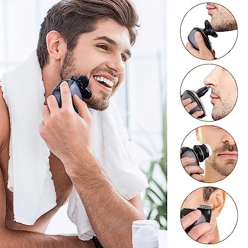 Bald Shavers for Men - Telfun Upgrade 5-in-1 Electric Head Shavers for Bald Men, 100% Waterproof Cordless Razor, Wet/Dry Shaving, 5 Dual Track Heads