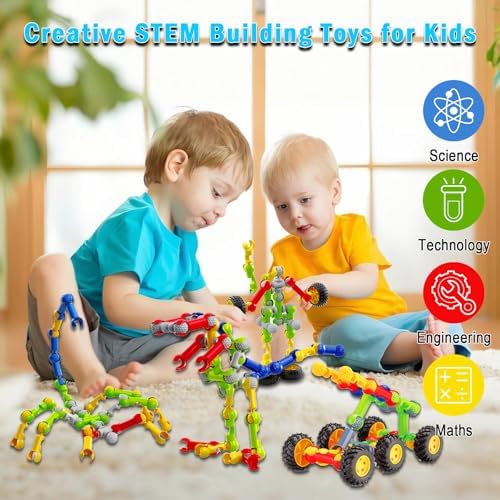Huaker STEM Building Toys for 3 4 5 6 7 8 Year Old Boys Girls Birthday Gift