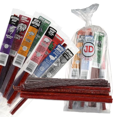 Jerky Dynasty The Ultimate 27-Piece Exotic Jerky Gift Set - Buffalo Bob's Wild Game Jerky Variety Pack - Exclusive Flavors & Protein Snack