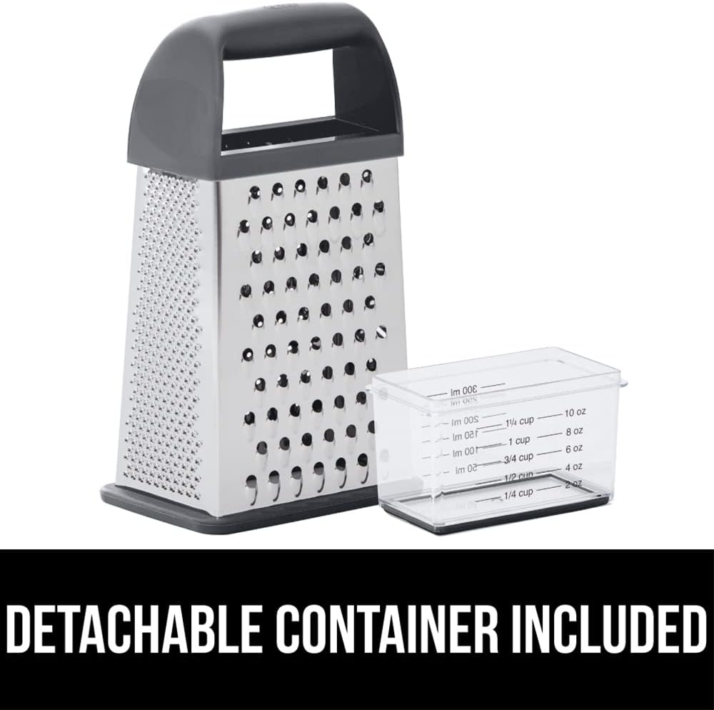 GORILLA GRIP® XL 4-Sided Stainless Steel BPA-Free Cheese Grater, Black