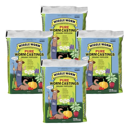 Wiggle Worm 100% Pure Organic Worm Casting Fertilizer, 15lb | Mineral-Dense Formula Improves Soil Fertility, Aeration & Healthy Root Growth for Houseplants & Vegetables