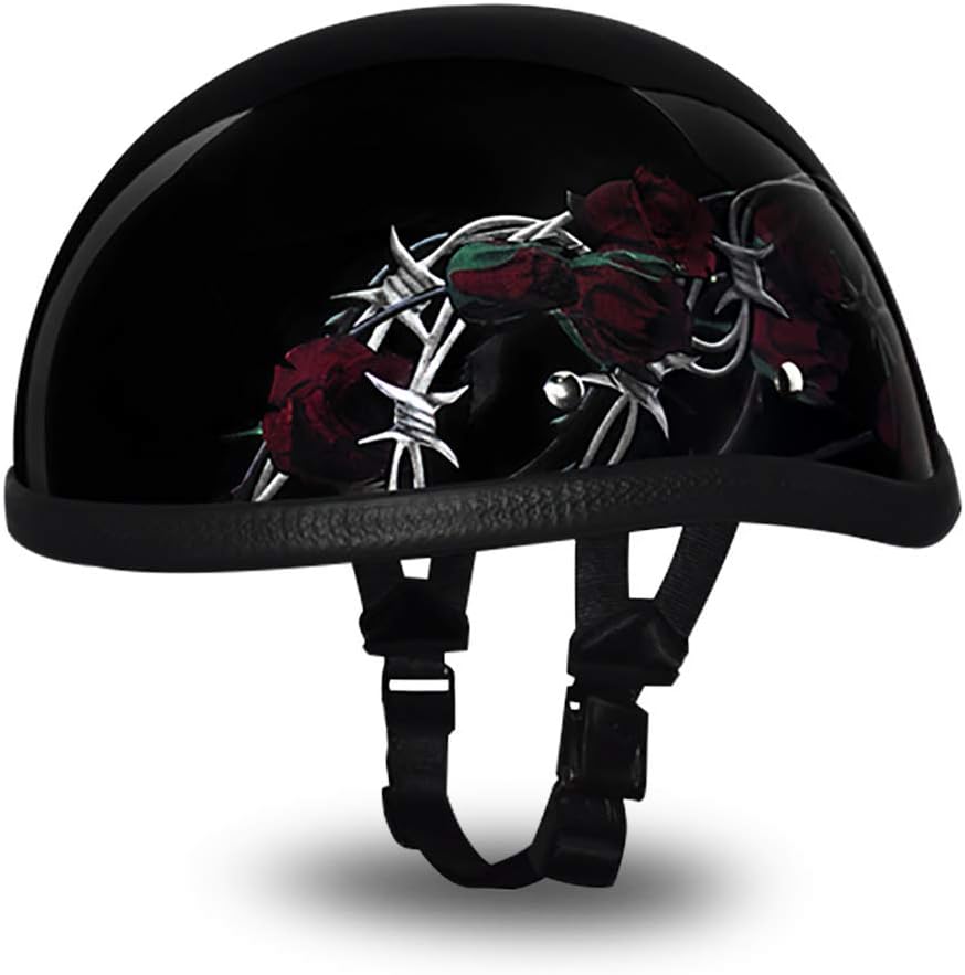 Daytona Helmets Graphics Bicycle Helmets for Men - Novelty Half Helmet with Breathable Liner - Retro Skull Cap – Eagle Headgear with Head Wrap
