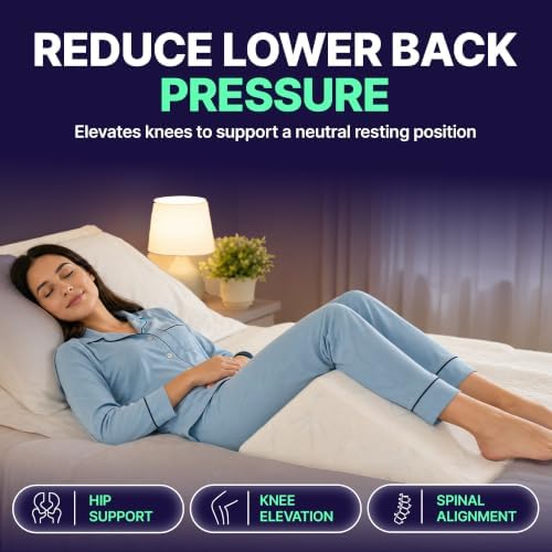 The Angle Wedge Pillow – Leg & Knee Pillow Wedge for Sciatica Pain Relief, Body Pain, Lumbar Decompression – Triangle Foam Cushion Bed Bolster for Lower Back Support, Small | Leg and Knee Pillow Wedge, Body Pain, Lumbar Decompression, Triangle Foam Cushi…