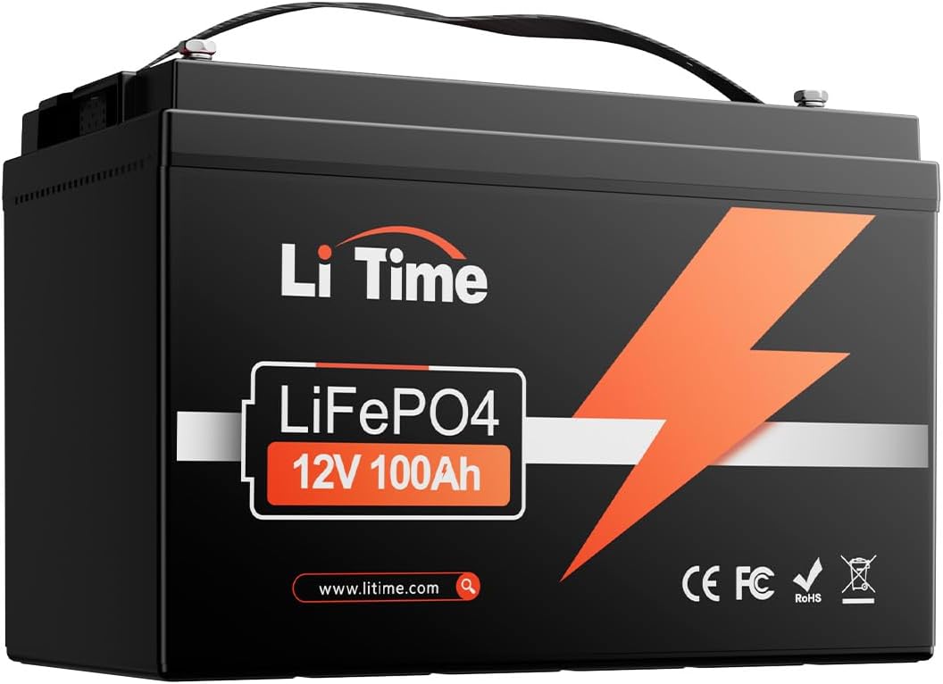 Litime 12V 50Ah LiFePO4 Trolling Motor Battery for Marine RV Solar Camper