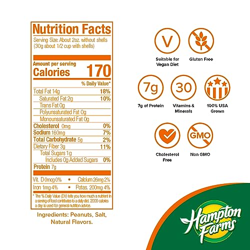 Hampton Farms Fancy Roasted In-Shell Cajun Peanuts, USA Grown, 10 oz Bag | Bold spicy Cajun roasted in-shell peanuts, USA grown, all natural, great for snacking and game day