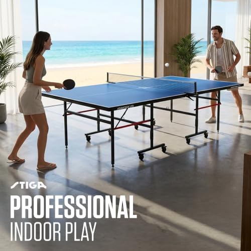 STIGA Advantage Series Indoor Ping Pong Table, Foldable Table Tennis Table - 13, 15, 18, and 25mm Tabletops - Quickplay 10 Minute Assembly - Playback Mode - Recreational- to Tournament-Level