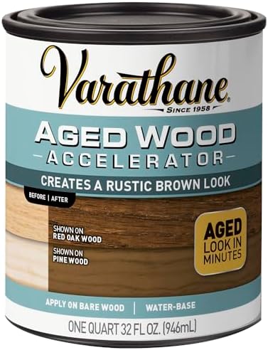 Varathane Weathered Wood Gray Accelerator | Aged Wood Effect, Rustic & Reclaimed Appearance, Interior Furniture, Décor & DIY Projects, Quart