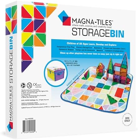 MAGNA-TILES Storage Bin & Interactive Play-Mat, The Original Magnetic Building Brand
