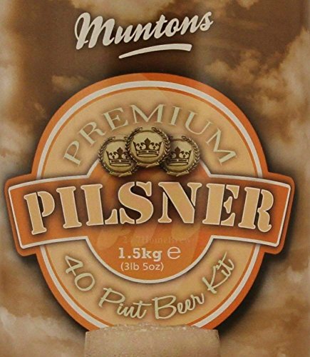 Muntons Beer Making Kit - Pilsner Premium Premium Range Kit - Includes Beer Making Ingredients - Home Brewing Kit Makes 66 Bottles of Beer (23