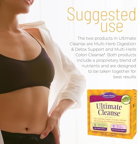 Nature's Secret Ultimate Cleanse 2-Part Total Body Program 240 Tablets | 2-Part Total Body Program for Balanced Body Cleansing | Detox Support &