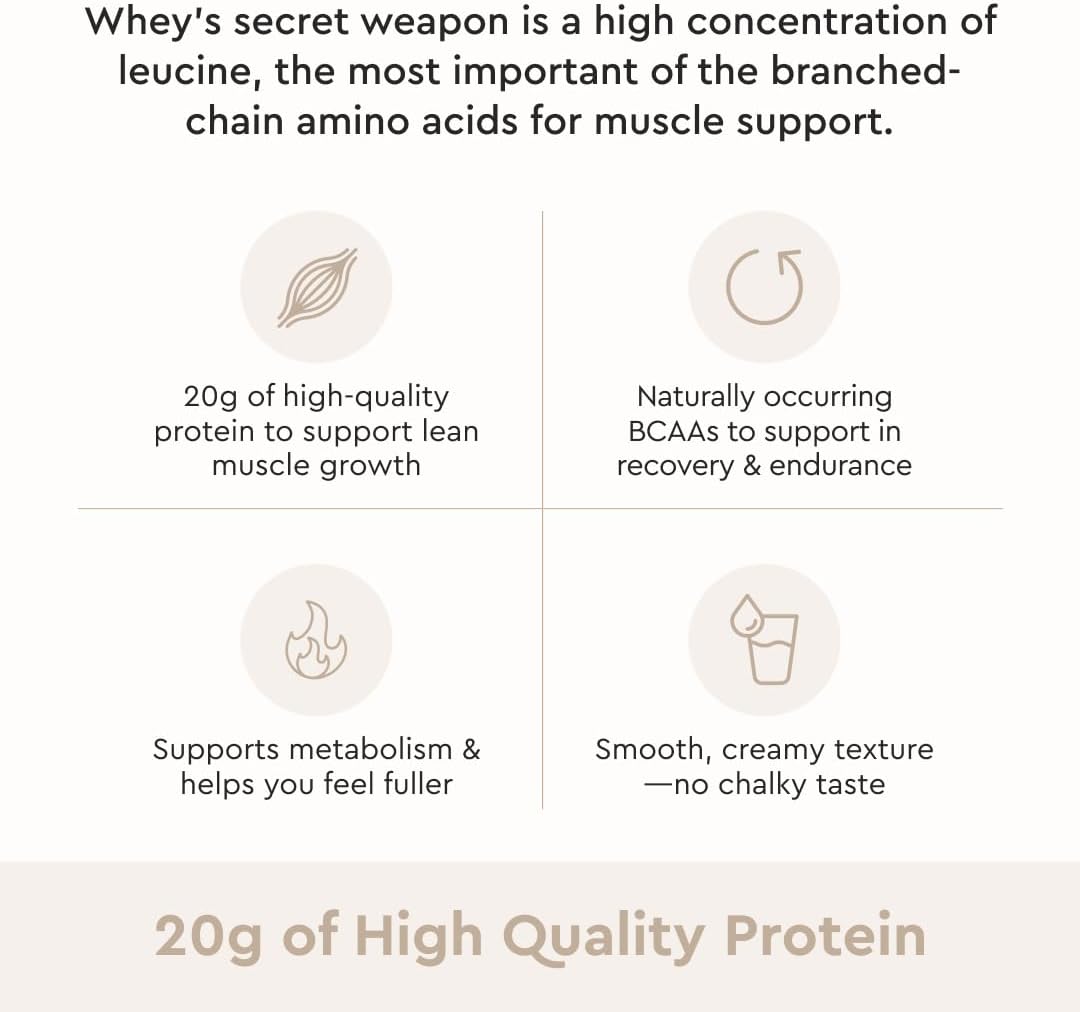 Alaya Naturals - Grass Fed Whey Protein Powder - Vanilla Flavor, All Natural, Hormone Free - 20g Protein per Serving - Non-GMO, rBGH Free
