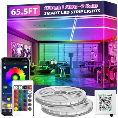 100ft Led Strip Lights, Long Smart Led Light Strips Music Sync 5050 RGB Color Changing Rope Lights