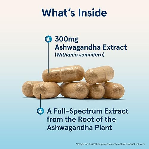 Jarrow Ashwagandha Capsules, 300 mg for Stress Support, 120 Count