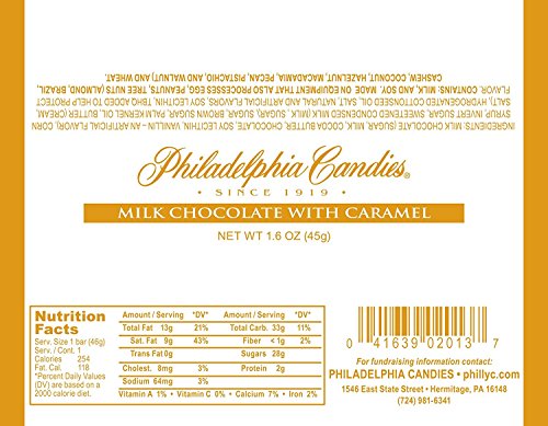 Philadelphia Candies Milk Chocolate with Caramel Bar 1.60 Ounce, Set of 30 (Fundraising / Individual Retail Sale)