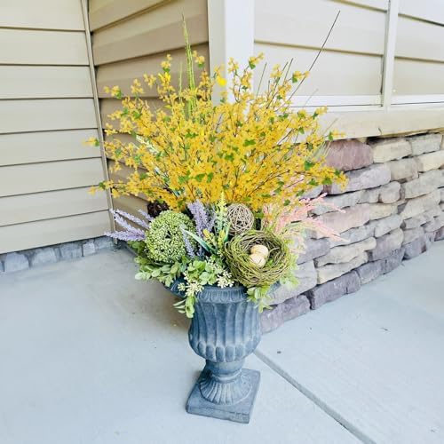 6Pcs Yellow Artificial Flowers 25.5in Long Stem Forsythia Branches