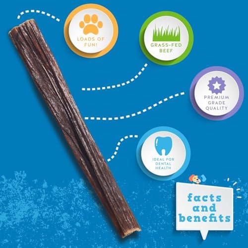 Jack&Pup Gullet Sticks for Dogs, 6" Esophagus Dog Treats (40 Pack)