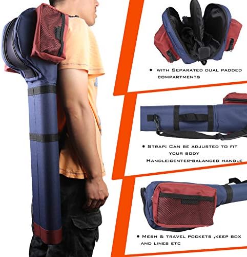 M MAXIMUMCATCH Maxcatch Fly Fishing Rod Case with Reel Pouch, Complete Rod Protection Bag, Single and Dual Rod Tube with Shoulder Strap