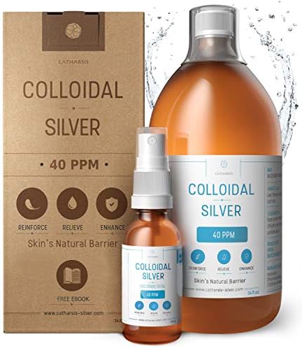 Colloidal Silver Liquid 10 fl oz & Spray to Fill ● Bioactive Hydrosol Silver Water ● Natural Immune Support Nano Sol Supplement Solution ● Ionic Minerals 40 PPM ● Organic Structured Plata Coloidal