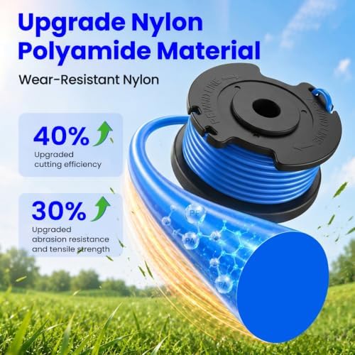 8 Pack Weed Eater String Replacement for Greenworks 20V, 40V Single Line Cordless Trimmers, Plus 1 Cap