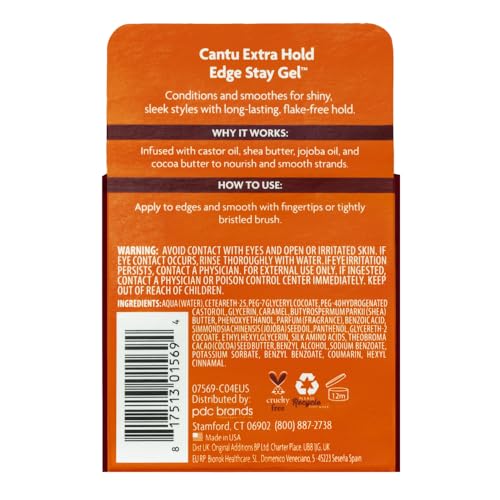 Cantu Natural Hair Styling Gel Stay Extreme Hold Tube, 8 Oz