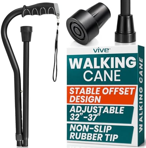Vive Walking Cane for Women, Men, Elderly - Patented Offset Grip
