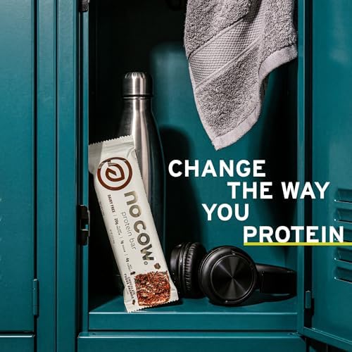 No Cow Chocolate Fudge Brownie Vegan Protein Bars, 12 Pack | 20g High Plant-Based Protein, High Fiber, Low Sugar, Gluten-Free, Dairy-Free, Soy-Free